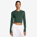 Camiseta Nike Sportswear Cropped Chill Knit Feminina PRETO/VERDE ESCURO