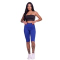 Conjunto Esportivo Top Tube Faixa e Bermudão Vekyo Feminino AZUL
