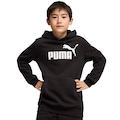 Blusão de Moletom com Capuz Puma No. 1 Logo Fleece Infantil PRETO