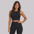 Top Olympikus Corre Foco Alongado Feminino PRETO