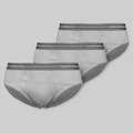 Kit Cueca Slip Lupo Algodão com Elastano - 3 Unidades CINZA