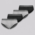 Kit Cueca Slip Lupo Algodão Com Elastano - 4 Unidades PRETO