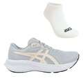Kit Tênis Asics  Raiden 5 e Meia - Feminino CINZA/ROSA