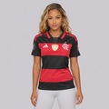 Camisa do Flamengo I 26/27 Patch Libertadores adidas Feminina PRETO