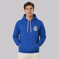 Blusão de Moletom do Grêmio Logo Escudo Canguru Masculino AZUL