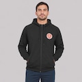 Jaqueta do Internacional com Zíper Masculina PRETO