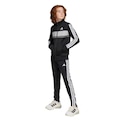 Agasalho adidas Malha Seasonal Essentials Tiberio Três Listras Infantil PRETO/CINZA