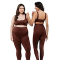 Calça Legging Dellas Fit Leg Zero Transparência Cintura Alta Academia - Feminina MARROM