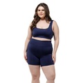 Conjunto Fitness Top com Bojo + Short Legging de Compressão Dellas Fit - Feminino AZUL ESCURO