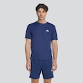 Camiseta adidas Workout Essentials Base 3 Listras - Masculino AZUL