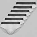 Kit 6 Cuecas Lupo Slip Algodão com Elastano - Adulto BRANCO