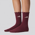 Kit 2 Pares de Meia Cano Médio adidas Glow - Feminino VERMELHO/VINHO