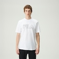 Camiseta Fila Regular Letter Outline Masculina BRANCO