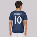 Camisa do Real Madrid Campeones 10 Mbappé - Infantil AZUL ESCURO