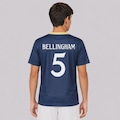 Camisa do Real Madrid Campeones 5 Bellingham - Infantil AZUL ESCURO