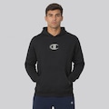 Blusão de Moletom Champion Tech Hoodie Motion Logo Masculino PRETO