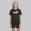 Camiseta Cropped Puma Ess No.1 Logo Short Length Infantil PRETO