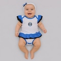 Body do Grêmio Vestido Com Tiara Infantil BRANCO