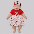 Body do São Paulo Vestido com Tiara Infantil VERMELHO