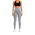 Calça Legging Feminina NFOX Canelada Fitness Empina Bumbum Academia CINZA