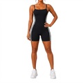 Macaquinho Fitness NFOX Listras Laterais Feminino Curto Academia Ioga PRETO