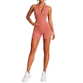 Macaquinho Fitness NFOX Canelado Feminino Com Zíper Frontal Academia Esportivo Yoga Pilates ROSA