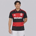 Camisa do Flamengo I 26/27 com Patrocínio adidas Masculina PRETO