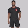 Camisa do Flamengo Jacquard Masculina PRETO