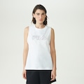 Camiseta Regata Fila Basic Regular Outline Feminina BRANCO/PRETO