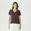 Camiseta Fila Regular V Basic Classic Feminina MARROM