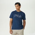Camiseta Fila Regular Letter Outline Masculina AZUL