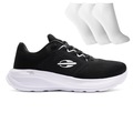 Tênis Masculino Mormaii Original + 3 Pares de Meias PRETO/BRANCO