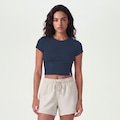 Camiseta Fila Cropped Life Ribbed III Feminina AZUL