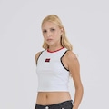 Cropped do Flamengo Pegar Braziline Feminino BRANCO