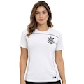 Camiseta do Corinthians Coimbra Fitness Estampada Licenciada - Feminina BRANCO