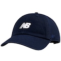Boné Unissex New Balance 6-Panel Core Aba Curva AZUL ESC/BRANCO