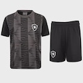Kit Mini Craque Botafogo Braziline Infantil PRETO/CINZA