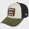 Boné Masculino New Era Patch Cord EF Trucker Beige Navy - Aba Curva BEGE
