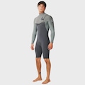 Short John Rip Curl Masculino E-Bomb Zip Free Manga Longa Charcoal Grey - 2/2 mm CINZA