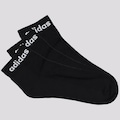 Kit 6 Pares de Meia Cano Baixo adidas Logo Linear Ankle - Unissex PRETO