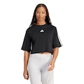 Camiseta adidas Solta Três Listras Feminina PRETO/BRANCO
