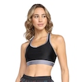 Top Rainha Shine Sustentação Média Feminino PRETO