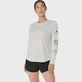 Camiseta Manga Longa Asics Fujitrail Logo LS - Feminina BEGE