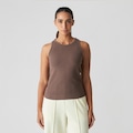 Camiseta Regata Canelada Small Logo New Balance Feminina MARROM