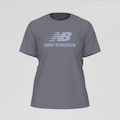 Camiseta New Balance Manga Curta Essentials Feminina CINZA