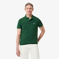 Opção de cor VERDE de Camisa polo de algodão misto de caimento regular