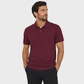 Camisa Polo Casual Ogochi Masculina VINHO