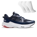 Opção de cor AZUL ESCURO de Tênis Masculino Fila Recovery + 3 Pares de Meias