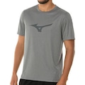 Camiseta Dry Mizuno Masculina Logo Manga Curta Leve Academia CINZA CLA/AMAREL ESC