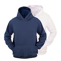 Opção de cor BRANCO/AZUL de Kit 2 Moletons Feminino Ragor Algodão Capuz Bolso Conforto